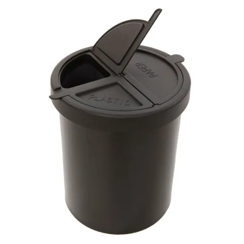 PROREGAL Stillvoller Runder Metall Papierkorb 15 Liter HxØ 30,5 x 25,5 cm Schwarz