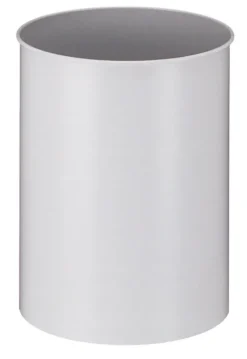 PROREGAL Stillvoller Runder Metall Papierkorb 15 Liter HxØ 30,5 x 25,5 cm Grau