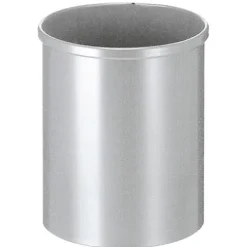PROREGAL Stillvoller Runder Metall Papierkorb 15 Liter HxØ 30,5 x 25,5 cm Silber