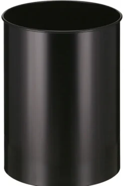 PROREGAL Stillvoller Runder Metall Papierkorb 30 Liter HxØ 47 x 33,5 cm Schwarz