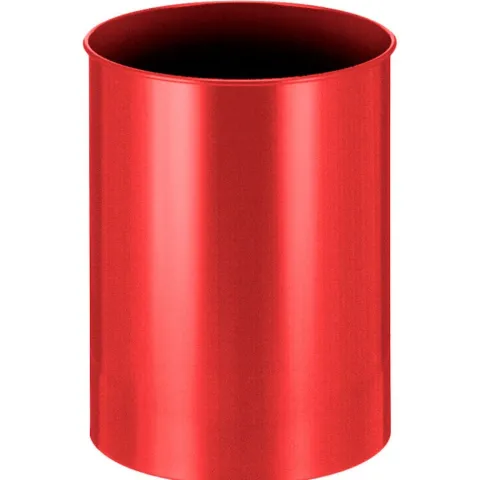 PROREGAL Stillvoller Runder Metall Papierkorb 30 Liter HxØ 47 x 33,5 cm Rot