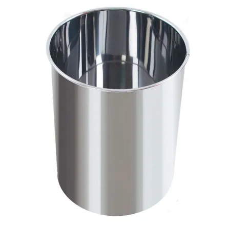 PROREGAL Stillvoller Runder Metall Papierkorb 15 Liter HxØ 30,5 x 25,5 cm Edelstahl