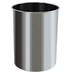 PROREGAL Stillvoller Runder Metall Papierkorb 15 Liter HxØ 30,5 x 25,5 cm Edelstahl
