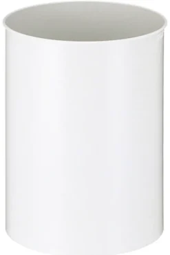 PROREGAL Stillvoller Runder Metall Papierkorb 30 Liter HxØ 47 x 33,5 cm Weiß