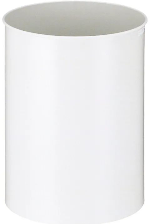 PROREGAL Stillvoller Runder Metall Papierkorb 30 Liter HxØ 47 x 33,5 cm Weiß