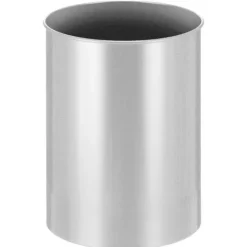 PROREGAL Stillvoller Runder Metall Papierkorb 30 Liter HxØ 47 x 33,5 cm Silber