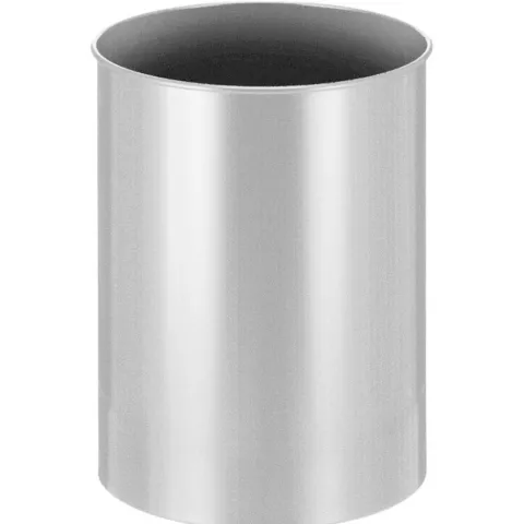 PROREGAL Stillvoller Runder Metall Papierkorb 30 Liter HxØ 47 x 33,5 cm Silber