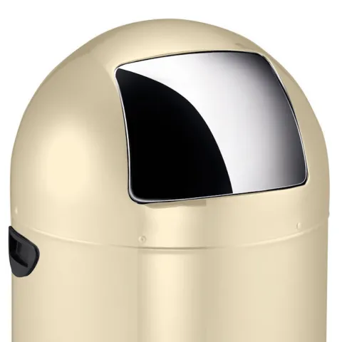 PROREGAL Stilvoller Eleganter Abfalleimer Mit Starkem Fußpedal und Verzinktem Inneneimer 33 Liter HxØ 70 x 35 cm Creme