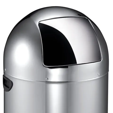 PROREGAL Stilvoller Eleganter Abfalleimer Mit Starkem Fußpedal und Verzinktem Inneneimer 33 Liter HxØ 70 x 35 cm Edelstahl