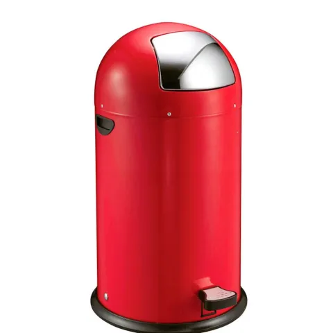 PROREGAL Stilvoller Eleganter Abfalleimer Mit Starkem Fußpedal und Verzinktem Inneneimer 40 Liter HxBxT 74 x 41,5 x 47,5 cm Rot