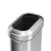 PROREGAL Stilvoller Ovaler Offener Abfallsammler Aus Gebürstetem Edelstahl 60 Liter HxBxT 65 x 46,2 x 28,8 cm Silber