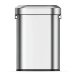 PROREGAL Stilvoller Ovaler Offener Abfallsammler Aus Gebürstetem Edelstahl 60 Liter HxBxT 65 x 46,2 x 28,8 cm Silber