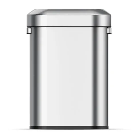 PROREGAL Stilvoller Ovaler Offener Abfallsammler Aus Gebürstetem Edelstahl 60 Liter HxBxT 65 x 46,2 x 28,8 cm Silber