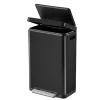 PROREGAL Stilvoller Rechteckiger Treteimer Mit Extra Breitem Pedal & Gedämpften Stay Open Deckel HxBxT 63,7 x 36,2 x 29,7 cm 30 Liter Schwarz