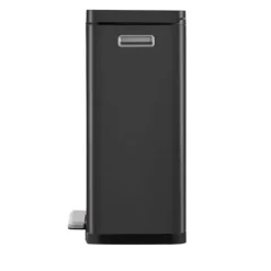 PROREGAL Stilvoller Rechteckiger Treteimer Mit Extra Breitem Pedal & Gedämpften Stay Open Deckel HxBxT 63,7 x 36,2 x 29,7 cm 30 Liter Schwarz