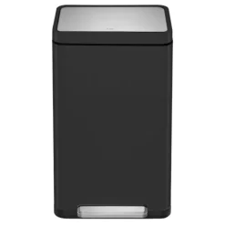 PROREGAL Stilvoller Rechteckiger Treteimer Mit Extra Breitem Pedal & Gedämpften Stay Open Deckel HxBxT 63,7 x 36,2 x 29,7 cm 30 Liter Schwarz