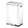 PROREGAL Stilvoller Rechteckiger Treteimer Mit Extra Breitem Pedal & Gedämpften Stay Open Deckel HxBxT 65,2 x 43,3 x 33,4 cm 45 Liter Weiß