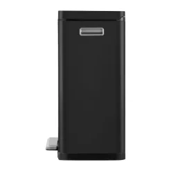 PROREGAL Stilvoller Rechteckiger Treteimer Mit Extra Breitem Pedal & Gedämpften Stay Open Deckel HxBxT 65,2 x 43,3 x 33,4 cm 45 Liter Schwarz