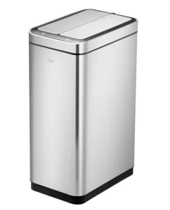 PROREGAL Stilvoller Sensor Abfalleimer Aus Gebürstetem Edelstahl 30 Liter HxBxT 62 x 25,2 x 37,7 cm Silber