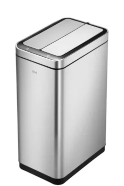 PROREGAL Stilvoller Sensor Abfalleimer Aus Gebürstetem Edelstahl 30 Liter HxBxT 62 x 25,2 x 37,7 cm Silber