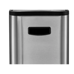 PROREGAL Stilvoller Treteimer Aus Mattem Edelstahl 40 Liter HxBxT 66,1 x 27,6 x 53,3 cm 2 Inneneimer Silber