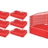 PROREGAL SuperSparSet 8 x Eurobehälter Fleischerkasten E1 Mit Auflagedeckel HxBxT 12,5 x 40 x 60 cm 25 Liter Rot Fleischerkiste Fleischkiste