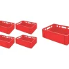PROREGAL SuperSparSet 5x Eurobehälter Fleischerkasten E2 HxBxT 20 x 40 x 60 cm 41 Liter Rot Fleischerkiste Fleischkiste Metzgerkiste Fleischbehälter