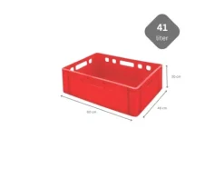 PROREGAL SuperSparSet 5x Eurobehälter Fleischerkasten E2 HxBxT 20 x 40 x 60 cm 41 Liter Rot Fleischerkiste Fleischkiste Metzgerkiste Fleischbehälter