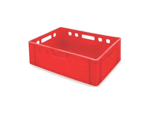 PROREGAL SuperSparSet 5x Eurobehälter Fleischerkasten E2 HxBxT 20 x 40 x 60 cm 41 Liter Rot Fleischerkiste Fleischkiste Metzgerkiste Fleischbehälter