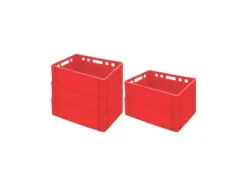PROREGAL SuperSparSet 5x Eurobehälter Fleischerkasten E2 HxBxT 20 x 40 x 60 cm 41 Liter Rot Fleischerkiste Fleischkiste Metzgerkiste Fleischbehälter