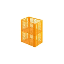 PROREGAL SuperSparSet 2 x Eurobehälter Bäcker- und Konditorenkasten HxBxT 42,1 x 40 x 60 85 Liter Gelb-Orange Brötchenkiste Sstapelbare Bäckerkiste