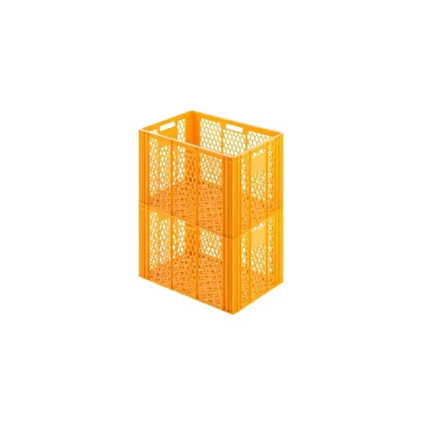 PROREGAL SuperSparSet 2 x Eurobehälter Bäcker- und Konditorenkasten HxBxT 42,1 x 40 x 60 85 Liter Gelb-Orange Brötchenkiste Sstapelbare Bäckerkiste