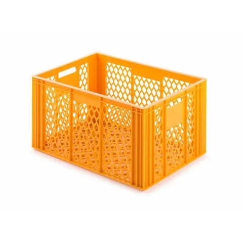 PROREGAL SuperSparSet 3 x Eurobehälter Bäcker- und Konditorenkasten HxBxT 34,9 x 40 x 60 70 Liter Gelb-Orange Brötchenkiste Sstapelbare Bäckerkiste