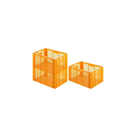 PROREGAL SuperSparSet 3 x Eurobehälter Bäcker- und Konditorenkasten HxBxT 34,9 x 40 x 60 70 Liter Gelb-Orange Brötchenkiste Sstapelbare Bäckerkiste