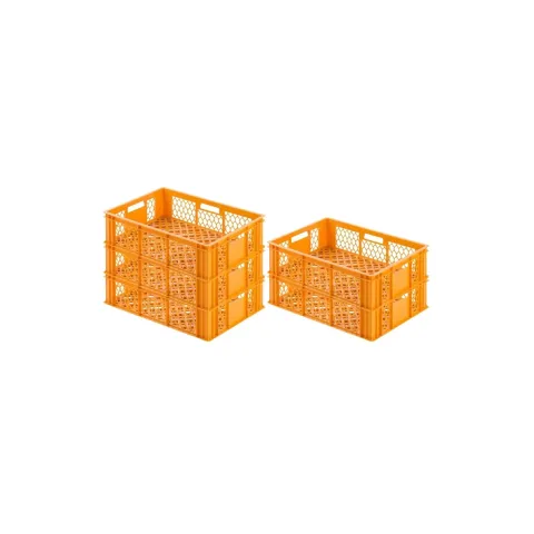 PROREGAL SuperSparSet 5 x Eurobehälter Bäcker- und Konditorenkasten HxBxT 17,1 x 40 x 60 33 Liter Gelb-Orange Brötchenkiste Sstapelbare Bäckerkiste