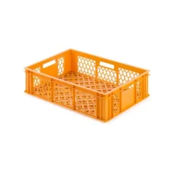 PROREGAL SuperSparSet 5 x Eurobehälter Bäcker- und Konditorenkasten HxBxT 17,1 x 40 x 60 33 Liter Gelb-Orange Brötchenkiste Sstapelbare Bäckerkiste