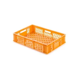PROREGAL SuperSparSet 7 x Eurobehälter Bäcker- und Konditorenkasten HxBxT 13 x 40 x 60 24 Liter Gelb-Orange Brötchenkiste stapelbare Bäckerkiste