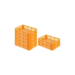 PROREGAL SuperSparSet 7 x Eurobehälter Bäcker- und Konditorenkasten HxBxT 13 x 40 x 60 24 Liter Gelb-Orange Brötchenkiste stapelbare Bäckerkiste