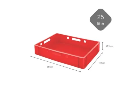 PROREGAL SuperSparSet 8 x Eurobehälter Fleischerkasten E1 HxBxT 12,5 x 40 x 60 cm 25 Liter Rot Fleischerkiste Fleischkiste Metzgerkiste Fleischbehälter