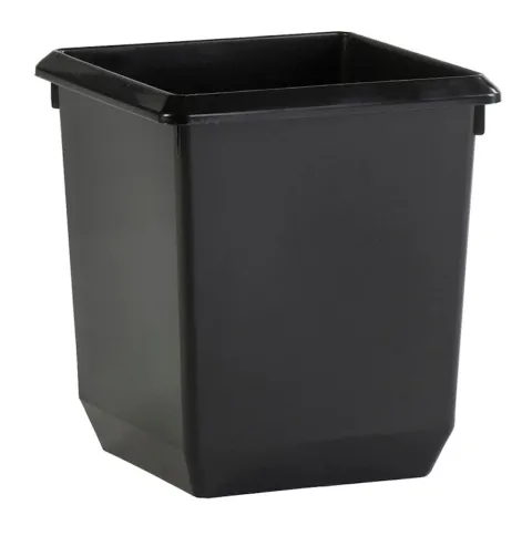 PROREGAL Viereckiger Kegelförmiger Papierkorb 21 Liter HxBxT 31 x 28 x 28 x m Kunststoff Schwarz