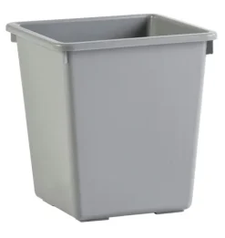 PROREGAL Viereckiger Kegelförmiger Papierkorb 27 Liter HxBxT 36 x 34 x 34 x m Kunststoff Grau