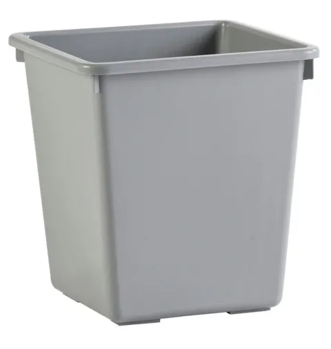 PROREGAL Viereckiger Kegelförmiger Papierkorb 27 Liter HxBxT 36 x 34 x 34 x m Kunststoff Grau