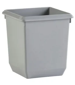 PROREGAL Viereckiger Kegelförmiger Papierkorb 21 Liter HxBxT 31 x 28 x 28 x m Kunststoff Grau