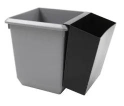 PROREGAL Viereckiger Kegelförmiger Papierkorb 21 Liter HxBxT 31 x 28 x 28 x m Kunststoff Grau