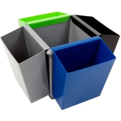 PROREGAL Viereckiger Kegelförmiger Papierkorb 21 Liter HxBxT 31 x 28 x 28 x m Kunststoff Grau