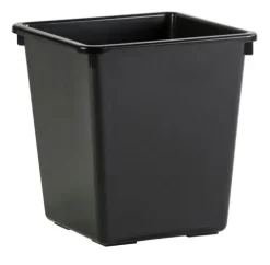 PROREGAL Viereckiger Kegelförmiger Papierkorb 27 Liter HxBxT 36 x 34 x 34 x m Kunststoff Schwarz