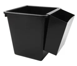 PROREGAL Viereckiger Kegelförmiger Papierkorb 27 Liter HxBxT 36 x 34 x 34 x m Kunststoff Schwarz