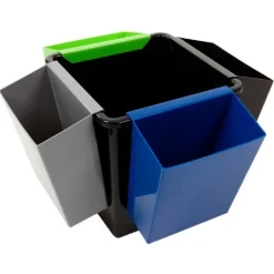 PROREGAL Viereckiger Kegelförmiger Papierkorb 27 Liter HxBxT 36 x 34 x 34 x m Kunststoff Schwarz