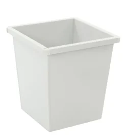 PROREGAL Viereckiger Papierkorb Aus Metall Mit Stoßecken Aus Kunststoff 27 Liter HxBxT 36,1 x 34,2 x 34,3 Grau