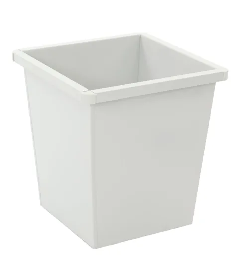 PROREGAL Viereckiger Papierkorb Aus Metall Mit Stoßecken Aus Kunststoff 27 Liter HxBxT 36,1 x 34,2 x 34,3 Grau